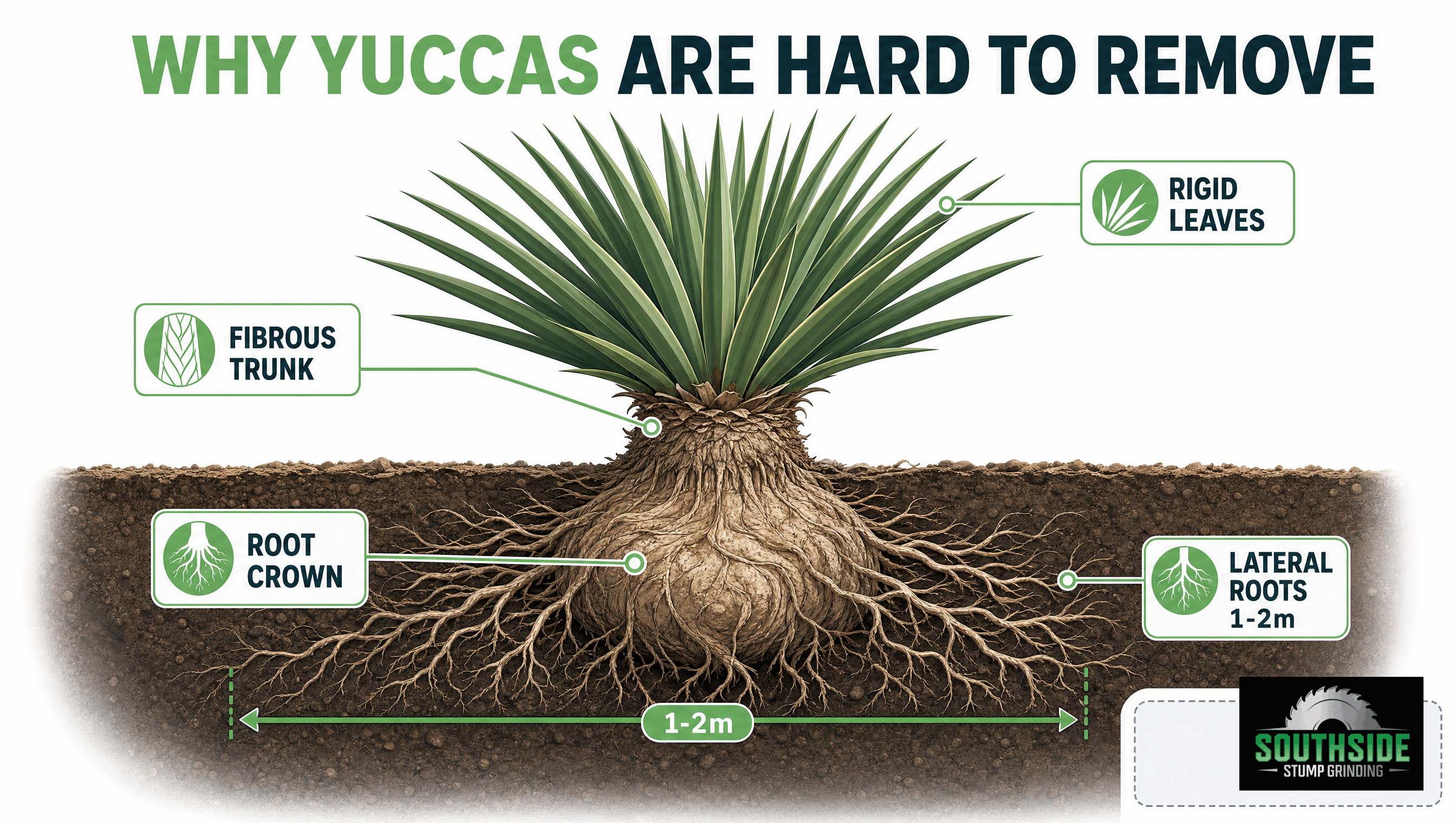 why yuccas are hard to remove
